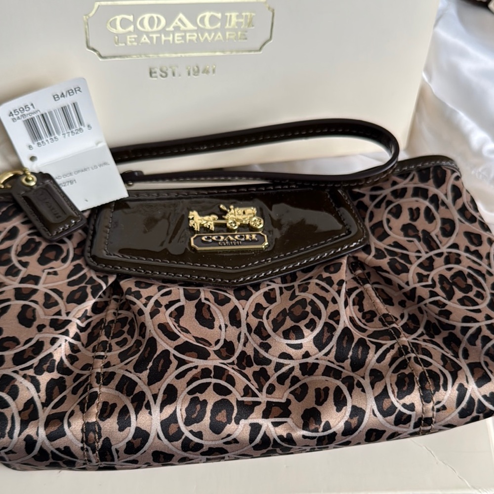 Coach Brown Signature C Wristlet